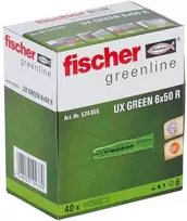 Fischer Univ. kaištis UX Žalias 6 x 50 R su žiedeliu 40 vnt.