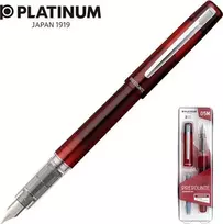 Platinum Pióro wieczne Prefounte Crimson Raudona, M, w plastikowym opakowaniu, na blistrze, bordo spalvos