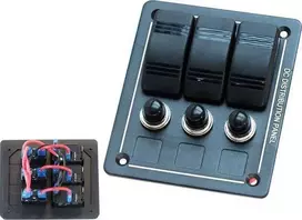 TurboWorks_F Jungiklis skydelis ALU, ON-OFFx3, BA 1x5A 1x10A 1x15A IP68
