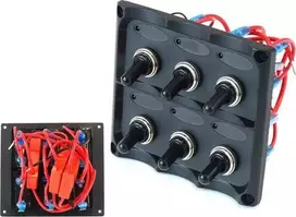 TurboWorks_F Jungiklis skydelis 12V SPST / ON- OFFx6, 3B 15A IP68