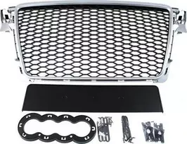MTuning_F GRILL AUDI A4 B8 RS- STYLE Sidabrinis- Juodas (08- 12) PDC