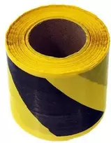 Hermes ĮSPĖJAMOJI JUOSTĖ 80 mm x 100 m (JUODA - Geltona)