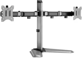 Laikiklis White Shark Baltas Shark Baltas Shark TUTANKHAMUN, Desktop Mount for 2 Monitors, Pilkas (GMS-3206)