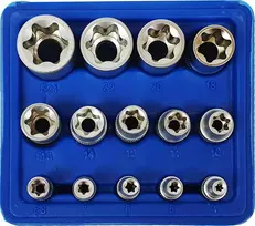 Silver Galvučių komplektas E-Star dalių 1/4"+3/8"+1/2"E4-E24