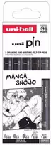 Uni-Ball Fineliner PIN"Manga Shojo" PF 5er Set wasserbeständige pigmentierte Tinte