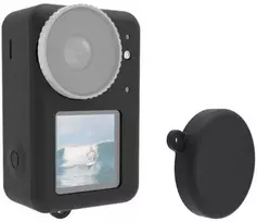 Silikoninis dėklas Puluz skirtas DJI Osmo Action 4/3 su objektyvo dangteliu (juodas)