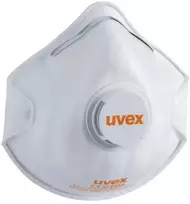 Respiratorius Uvex Silv-Air Classic 2210 FFP2, puodelio tipo su vožtuvu, baltas, 3 vnt mažmeninėje pakuotėje