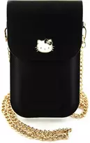 Hello Kitty odinis dėklas krepšys Metal Logo Chain (HKOWBPGHDLMK) juodos spalvos