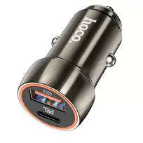 Automobilinis įkroviklis Hoco Z46A USB-A/Type-C PD20W+QC3.0 pilkas