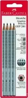 FABER-CASTELL Bleistift Grip 2001 (H HB B 2B) BK 4 Stk.