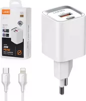 Ldnio 30 W PD QC3.0 USB įkroviklis, USB-C, „Lightning“ laidas