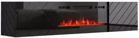 Laikiklis Cama Meble Televizoriaus Spintelė - RTV Luxe 182,6x34,5x37,5 Juodas Blizgus