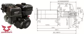 VARIKLIS ZONGSHEN GB420 420cc 13.0 kūginis velenas ELEKTRINIS STARTERIS