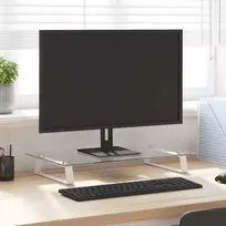 Laikiklis Monitoriaus stovas, baltas, 60x35x8 cm, stiklas ir metalas