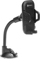 Automobilinis universalus telefono laikiklis Forcell (17cm) Long arm tvirtinamas ant prietaisų skydelio, juodas