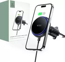 Magnetic MagSafe Automobilinis laikiklis Wireless Charging 15W for Vent Car Tech-Protect mm15W-V4 juodos spalvos