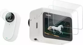SunnyLife Stiklinis objektyvo dangtelis + ekranas 2 viename, skirtas Insta360 Go 3 I Action Pod / Ist-bhm587-2