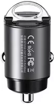 Automobilinis įkroviklis REMAX RCC332 30W PD+QC 2×USB-C, greitas: Spalva - Tamsiai pilka