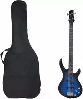 Elektrinė bosinė gitara pradedantiesiems, mėlyna/juoda, 4/4 46"