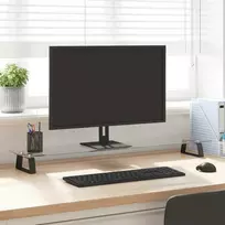 Laikiklis Monitoriaus stovas, juodas, 100x20x8cm, stiklas ir metalas