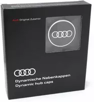 VAG "Audi Dynamic" besisukantis centrinis stebulės dangtelis juodas originalus 4M8071006A