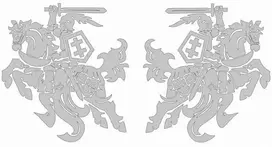 Lipdukas Vytis SIDABRO sp. 2vnt veidrodinis 18x20cm plateriuotas