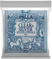 Stygos klasikinei gitarai Ernie Ball Ernesto Palla Clear & Sidabrinis P02403