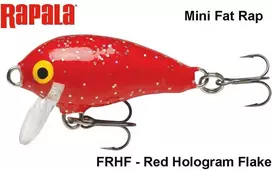 Vobleris Rapala Mini Fat Rap MFR03FRHF Raudona Hologram Flake