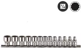 Force Galvučių 12-kampių 1/4" rinkinys 13 dalių