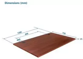 Ecost prekė po grąžinimo, Stalviršis (LMDP) Up Up, tamsaus riešuto 1200x750mm (Atnaujinta)