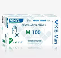 Vinilinės baltos pirštinės Kid-Man M 100 vnt