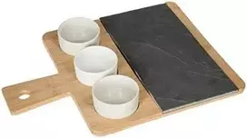 Secret De Gourmet Easy Serviravimo padėklas, elegantiškas rinkinys su dubenėliais ne tik leis lengvai neštis užkandžius, bet ir gražiai juos atidengs.