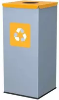 Gsg24 Metalo atliekų rūšiavimo dėžė 30x30x70cm 60L PLASTIKAS - geltonas dangtelis
