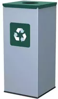 Gsg24 Metalo atliekų rūšiavimo dėžė 30x30x70cm 60L STIKLAS - žalias dangtis