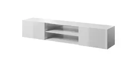 Laikiklis Cama Meble Televizoriaus Spintelė - 200x40x37 cm, Blizgi Balta
