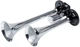 Dvigubas garso signalas – 150 dB, chromuotas, 12-24V, AMIO-03617