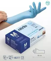 Santex Extra Long 30cm prailgintos nitrilo pirštinės, mėlynos, 6.5g (100vnt.) - XL