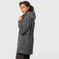 JackWolfskin Lietpaltis moterims JACK WOLFSKIN CAPE YORK COAT | tamsiai pilkas