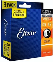Elixir Eliksyras 16540 Nanoweb Super Light 9-42 (3 komplektai)