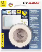Dvipusė lipnioji juosta Fix-O-Moll, 1,5 m x 19 mm