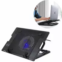 Riff RF-0092 2in1 nešiojamas aušintuvo padas ir puikiai reguliuojamo kampo stovas nešiojamam kompiuteriui (12"-17") su USB laidu