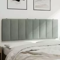 Galvūgalio pagalvėlė, šviesiai pilkos spalvos, 120cm, aksomas