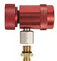 Refco Manufacturing „Refco RC-1234yf-R“ – automobilio oro kondicionieriaus aptarnavimo vožtuvas, 1/4 colio SAE, raudonas