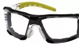 Otto Schachner Apsauginiai akiniai skaidrūs - Pyramex Fyxate putos, pilki/žalsvai žali, su nuimama elastine juosta