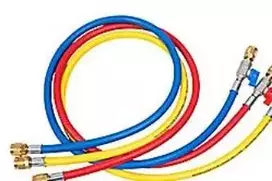 Refco Manufacturing „Refco CA-CCL-60-1/2-20UNF“ – 3 x serviso žarnos, 5/16 colio, rutulinės, tiesios, 60 barų, R410/R32