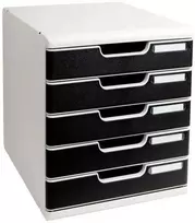 Exacompta 301014D, Polistireninis popierius, Juoda, Pilka, A4, A3, A4, 5 stalčiai, Brošiūra, Katalogas, Vokas, Plokščiasis segtuvas, Aplankas, Kabinamasis segtuvas, Laiškas, Užrašas, Popierius, Paveikslėlis