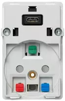 LAURITZ KNUDSEN FUGA lizdas 2 polių + DK-įžeminimas su 5V USB C įkrovikliu 2100 mA, 1,5 modulio, be dangtelio