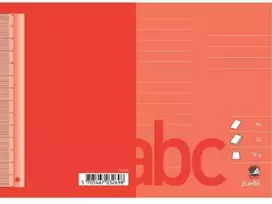 Hamelin Bloknotas rašymo įrankiams Bantex, A6, linijuotas (7 mm), raudonas, 25 vnt.