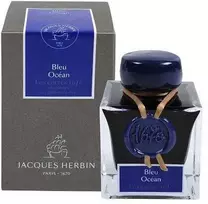 Herbina Herbin rašalas 1670 serija - 50 ml Bleu Ocean su auksiniais blizgučiais