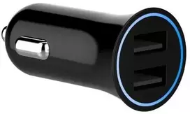 Sinox 12 V dvigubas USB A automobilinis įkroviklis. 2,4 A. Juodas.